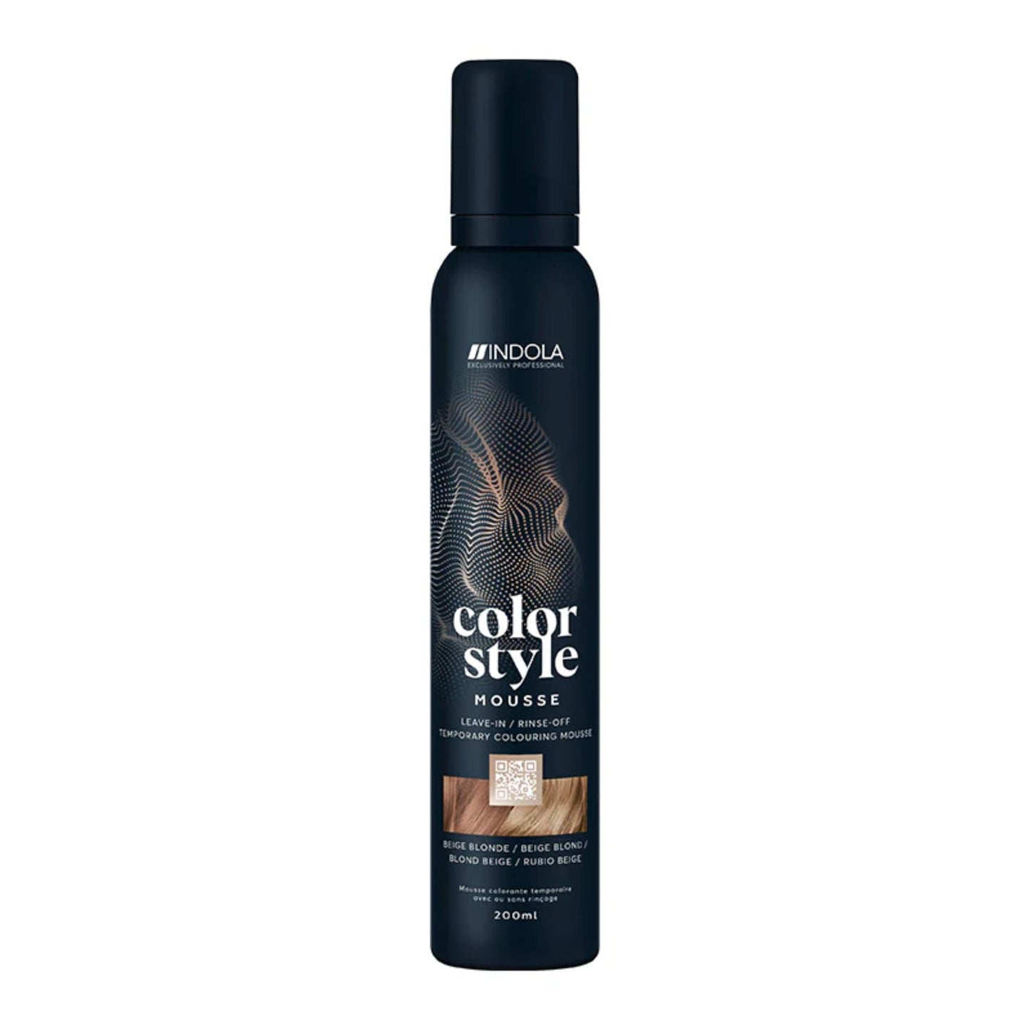 Indola Colour Style Mousse Beige Blonde 200ml temporary blonde toning mousse for styling and colour refresh