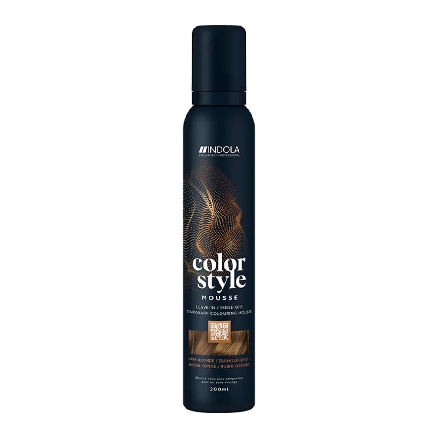 Indola Colour Style Mousse Dark Blonde 200ml temporary colour mousse for dark blonde tone and styling