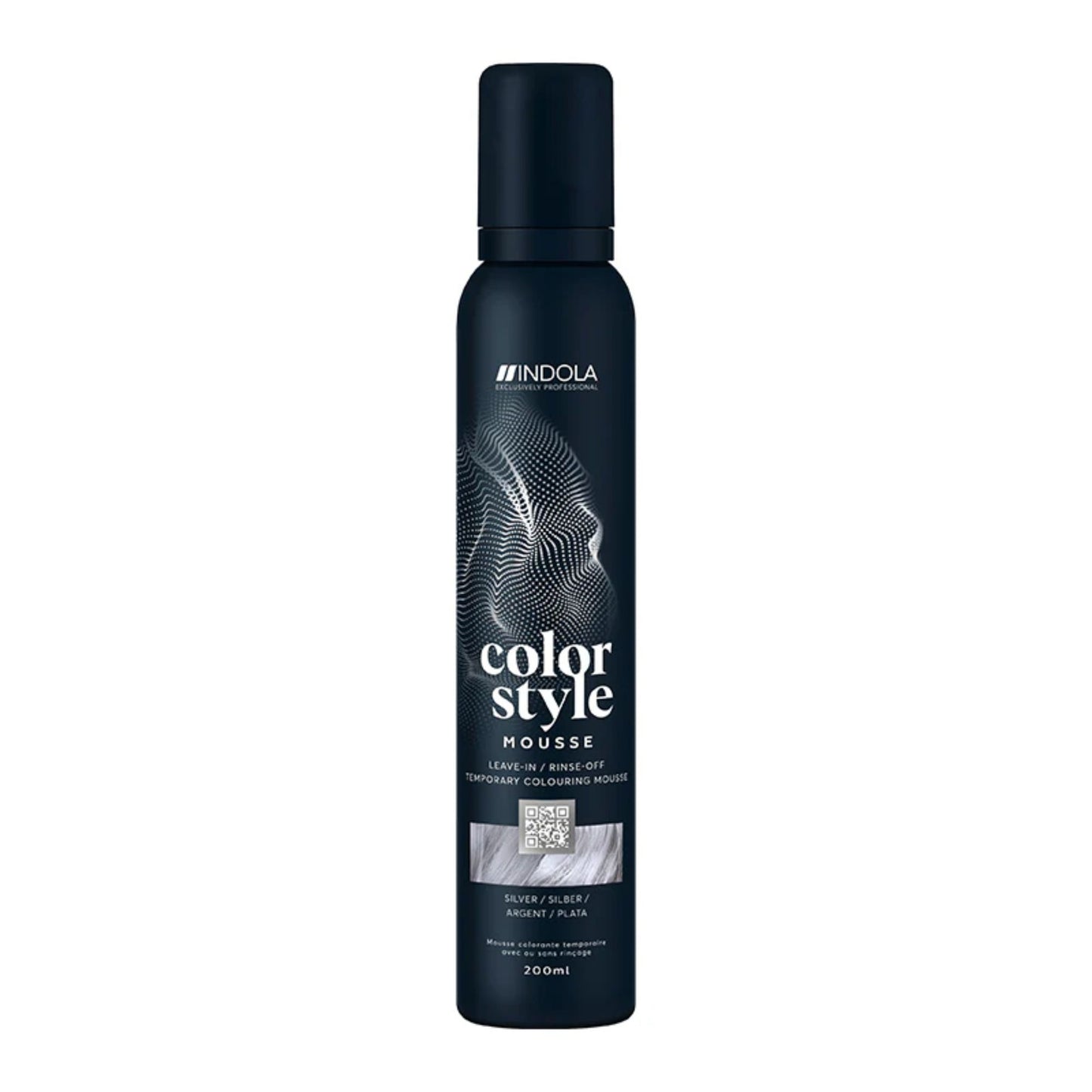 Indola Colour Style Mousse Silver 200ml temporary silver toning mousse for blonde and grey hair