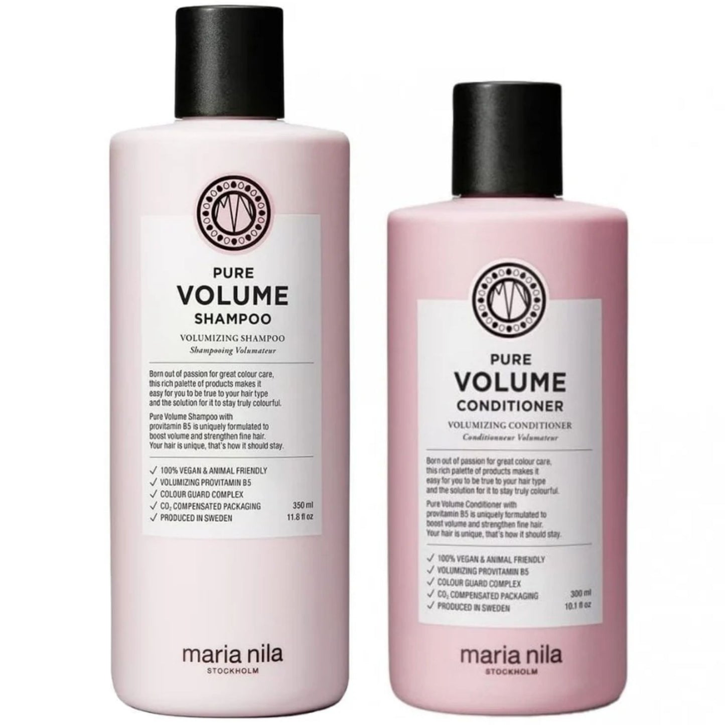 Maria Nila Pure Volume Shampoo 350ml and Conditioner 300ml Duo volumising haircare set for fine hair