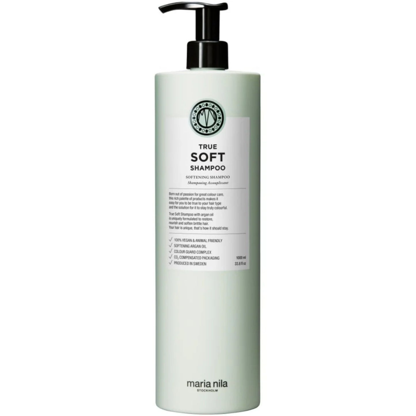 Maria Nila True Soft Shampoo 1000ml salon size hydrating shampoo for dry hair