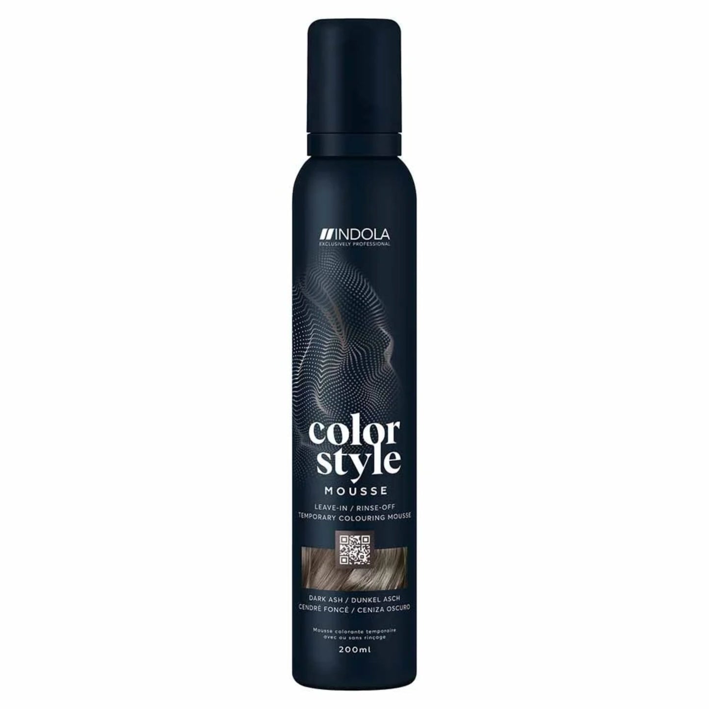 Indola Colour Style Mousse Dark Ash 200ml temporary ash tone mousse for cool colour and styling