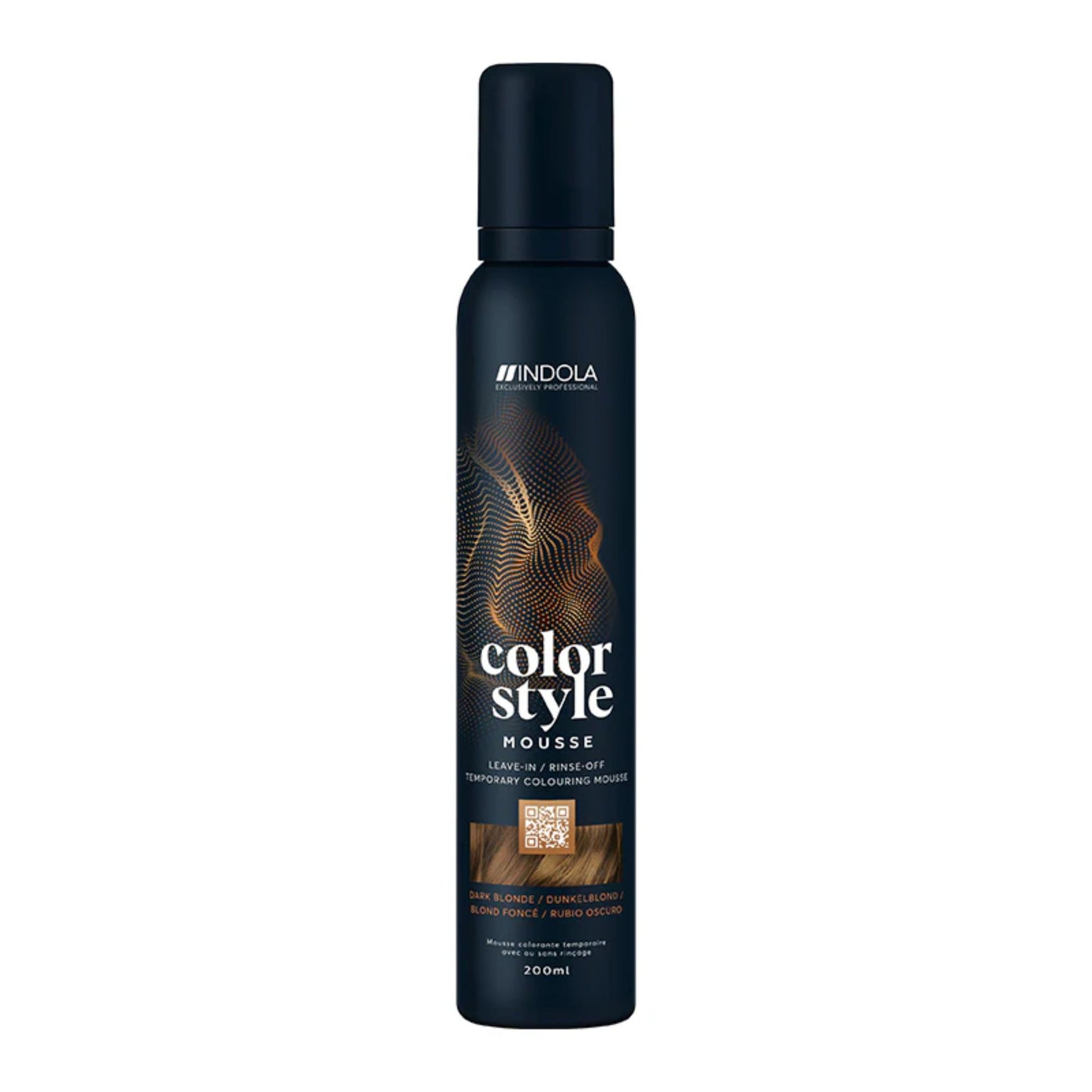 Indola Colour Style Mousse Dark Blonde 200ml temporary colour mousse for dark blonde tone and styling