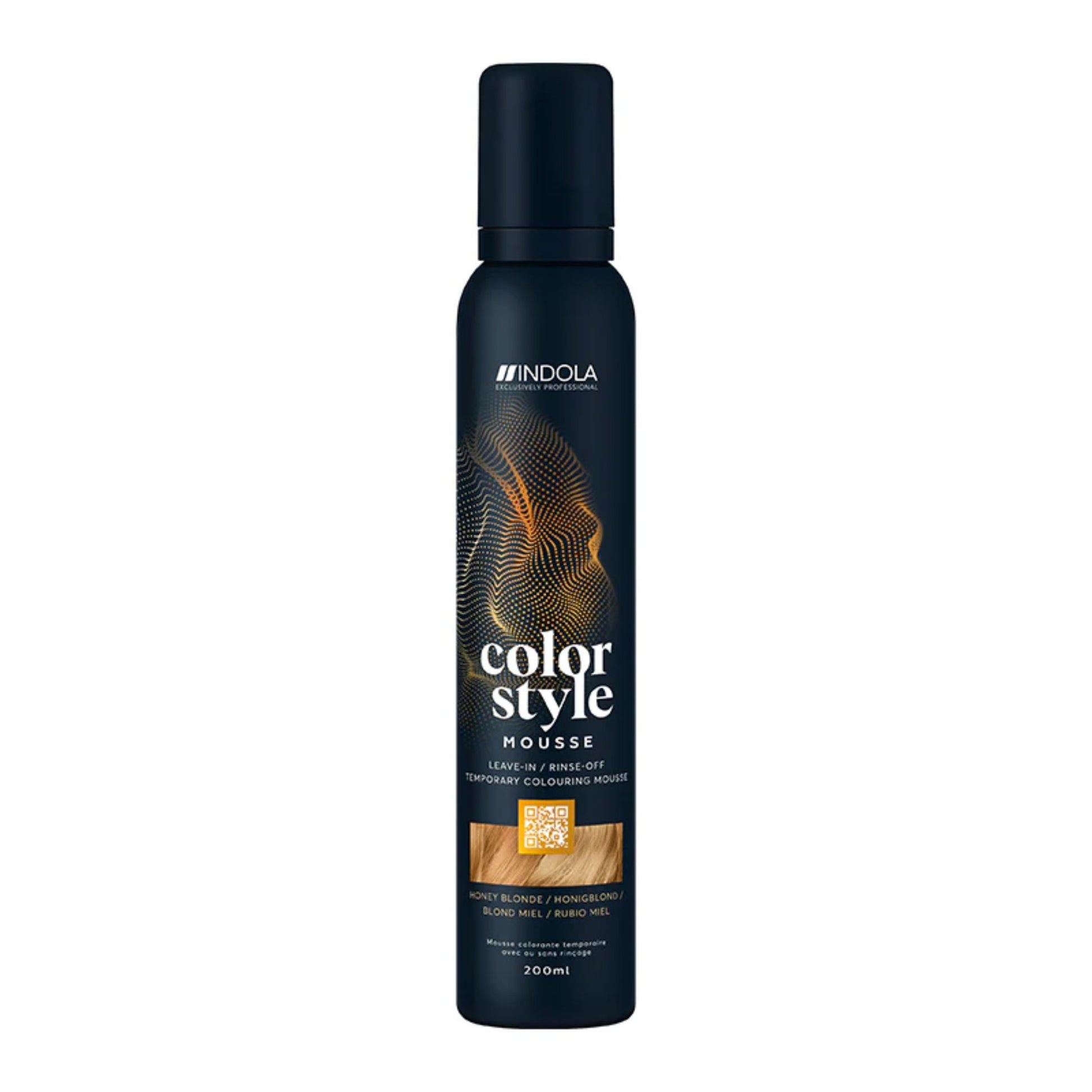 Indola Colour Style Mousse Honey Blonde 200ml temporary blonde toning mousse for warm blonde colour and styling