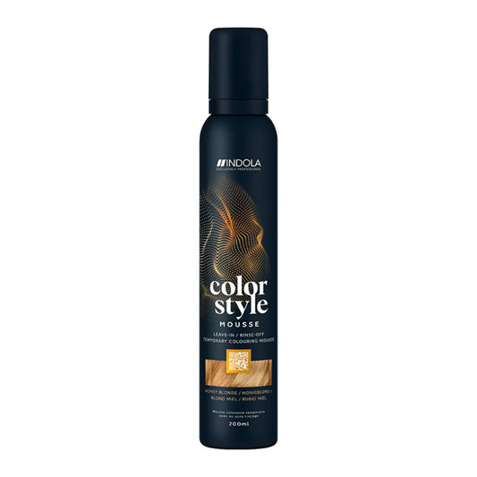 Indola Colour Style Mousse Honey Blonde 200ml temporary blonde toning mousse for warm blonde colour and styling
