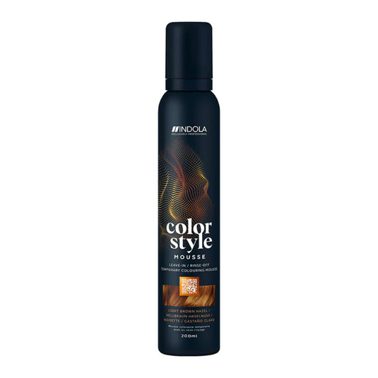 Indola Colour Style Mousse Light Brown Hazel 200ml temporary colour mousse for light brown tone and styling