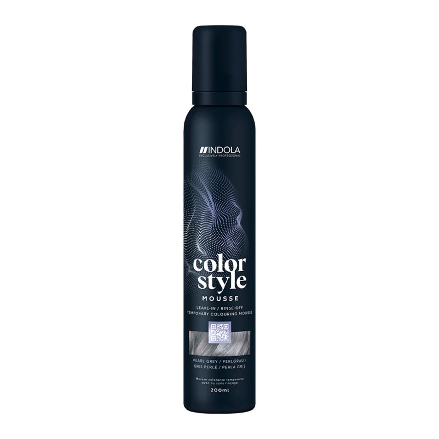 Indola Colour Style Mousse Pearl Grey 200ml temporary grey toning mousse for cool tones and styling