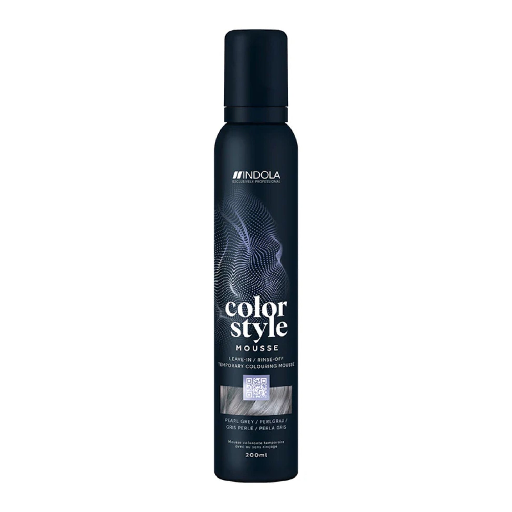 Indola Colour Style Mousse Pearl Grey 200ml temporary grey toning mousse for cool tones and styling