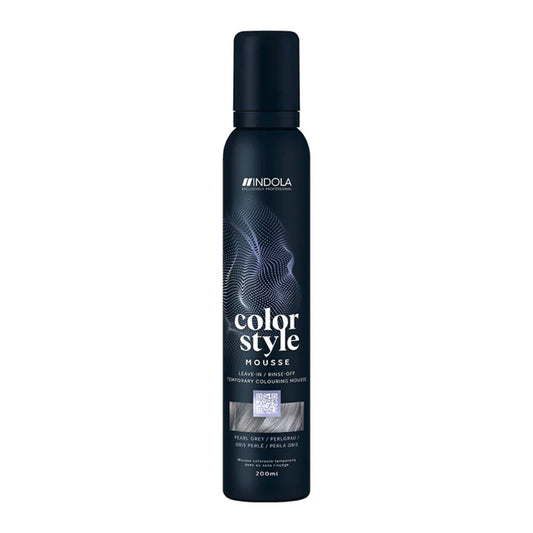 Indola Colour Style Mousse Pearl Grey 200ml temporary grey toning mousse for cool tones and styling
