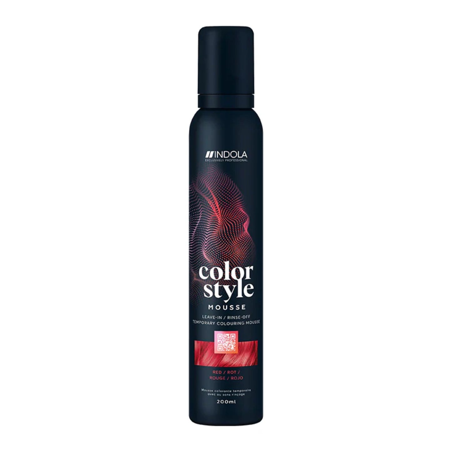 Indola Colour Style Mousse Red 200ml temporary red colour mousse for vibrant tone and styling
