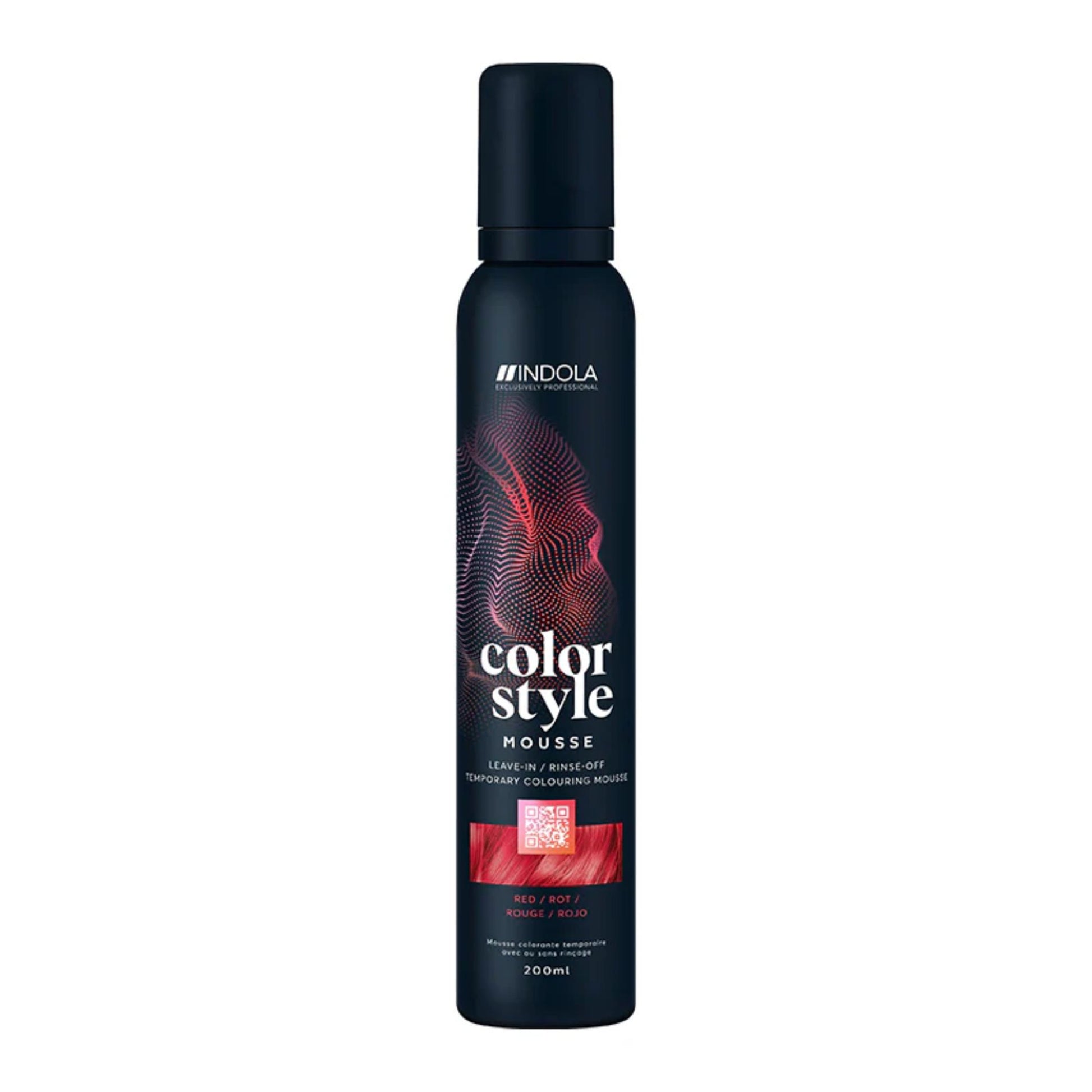 Indola Colour Style Mousse Red 200ml temporary red colour mousse for vibrant tone and styling