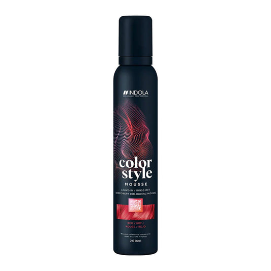 Indola Colour Style Mousse Red 200ml temporary red colour mousse for vibrant tone and styling