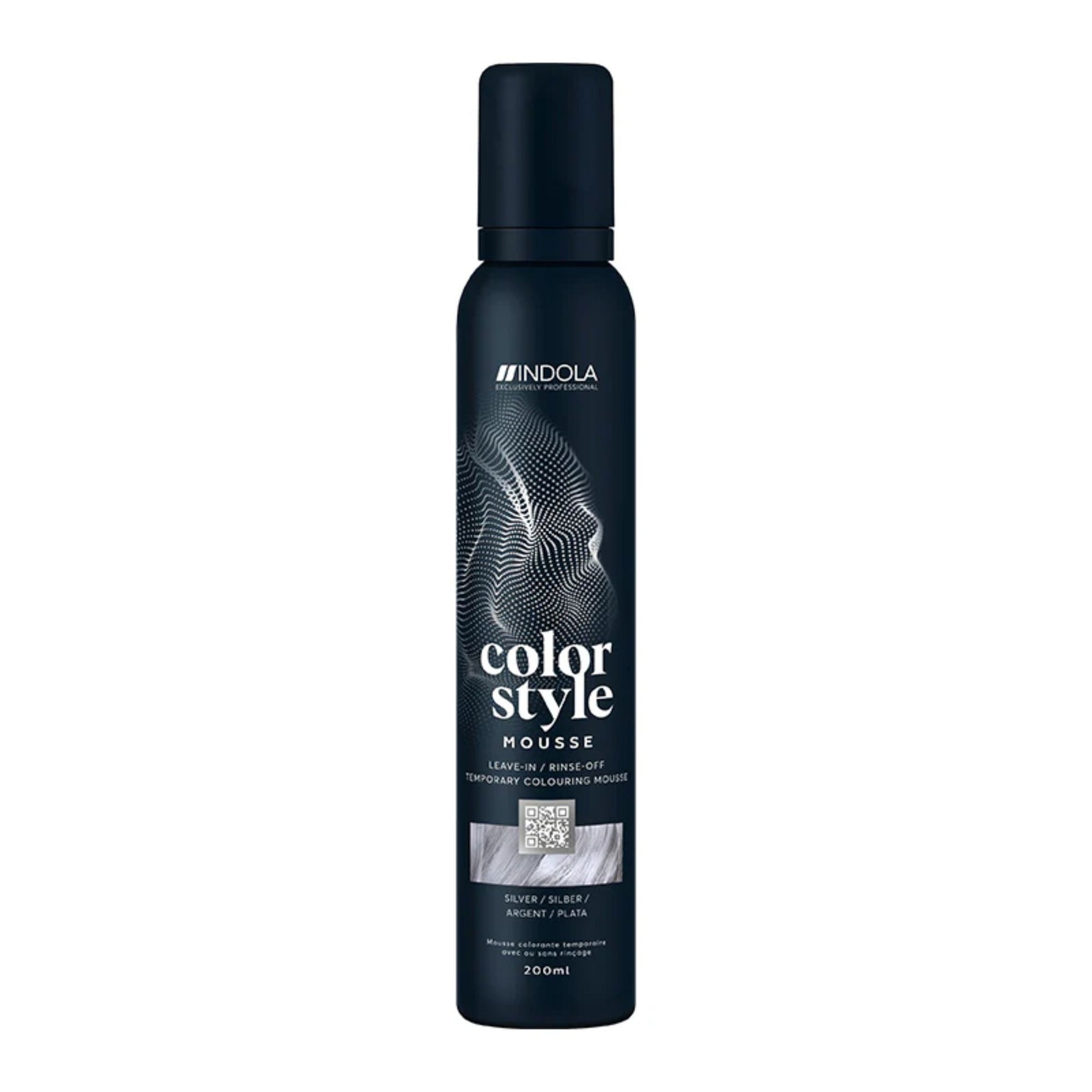 Indola Colour Style Mousse Silver 200ml temporary silver toning mousse for blonde and grey hair