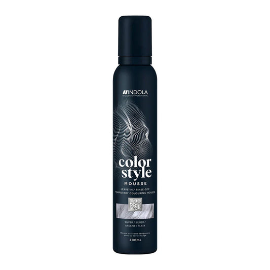 Indola Colour Style Mousse Silver 200ml temporary silver toning mousse for blonde and grey hair