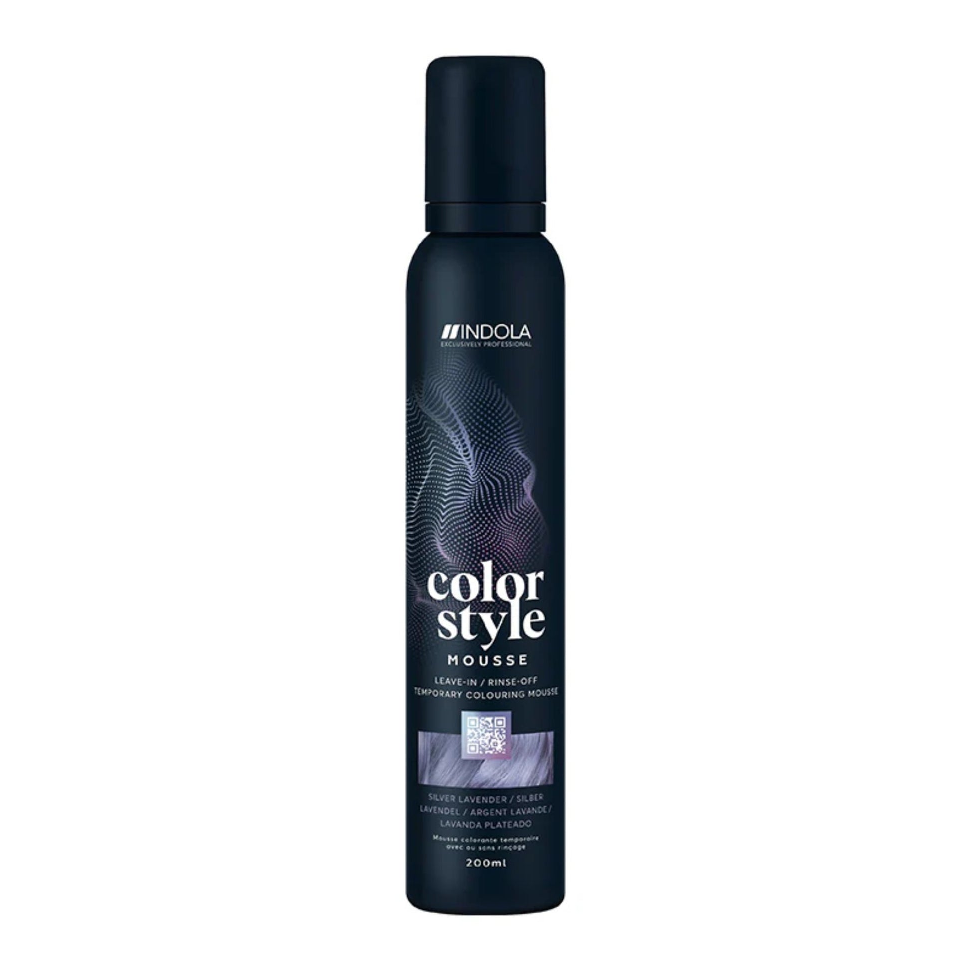 Indola Colour Style Mousse Silver Lavender 200ml temporary toning mousse for silver and lavender tones