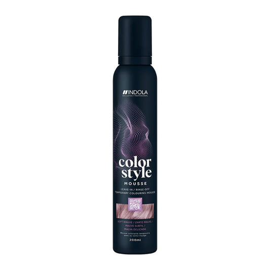 Indola Colour Style Mousse Soft Mauve 200ml temporary purple tone mousse for styling and colour refresh