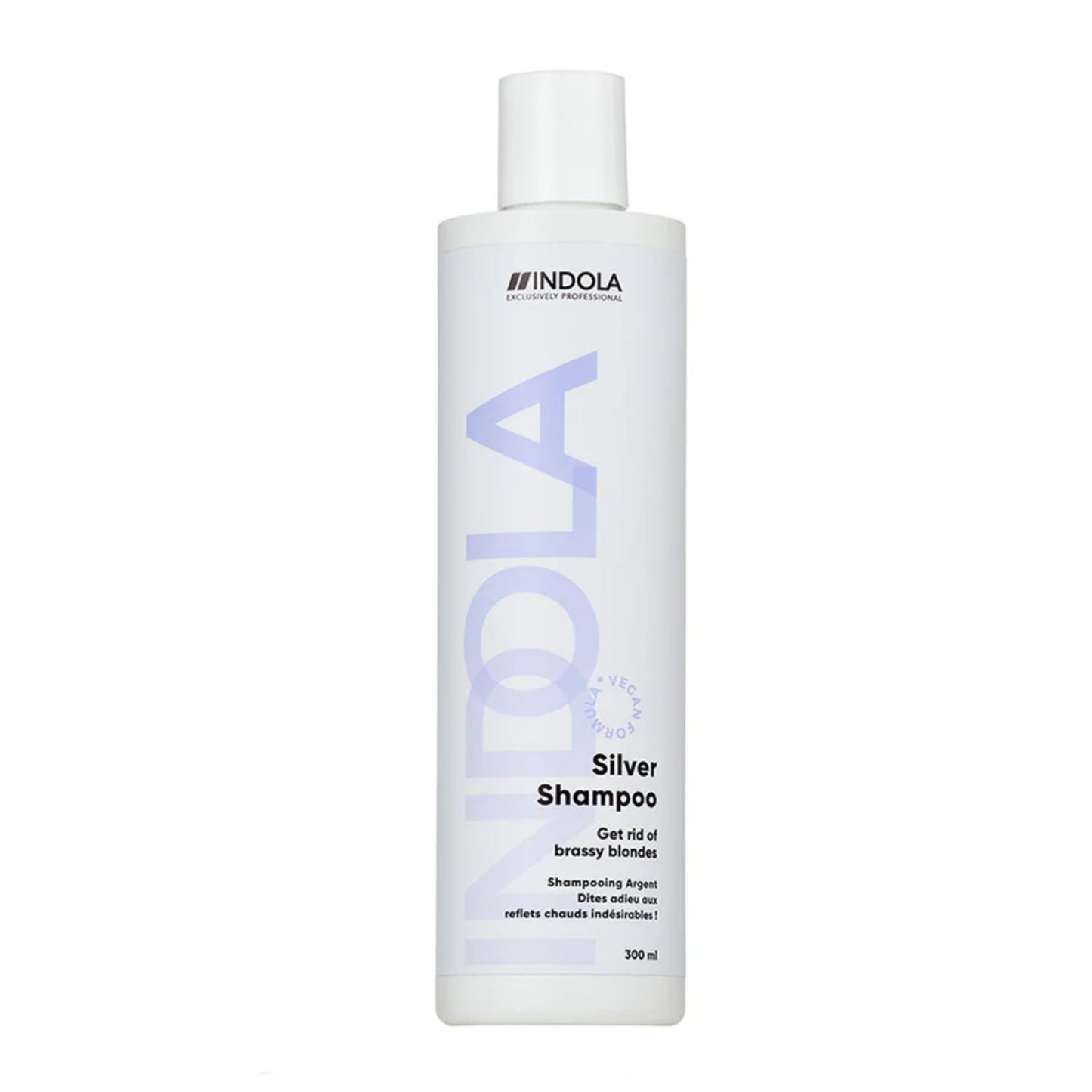 Indola Silver Shampoo 300ml purple shampoo for blonde grey and silver hair toning