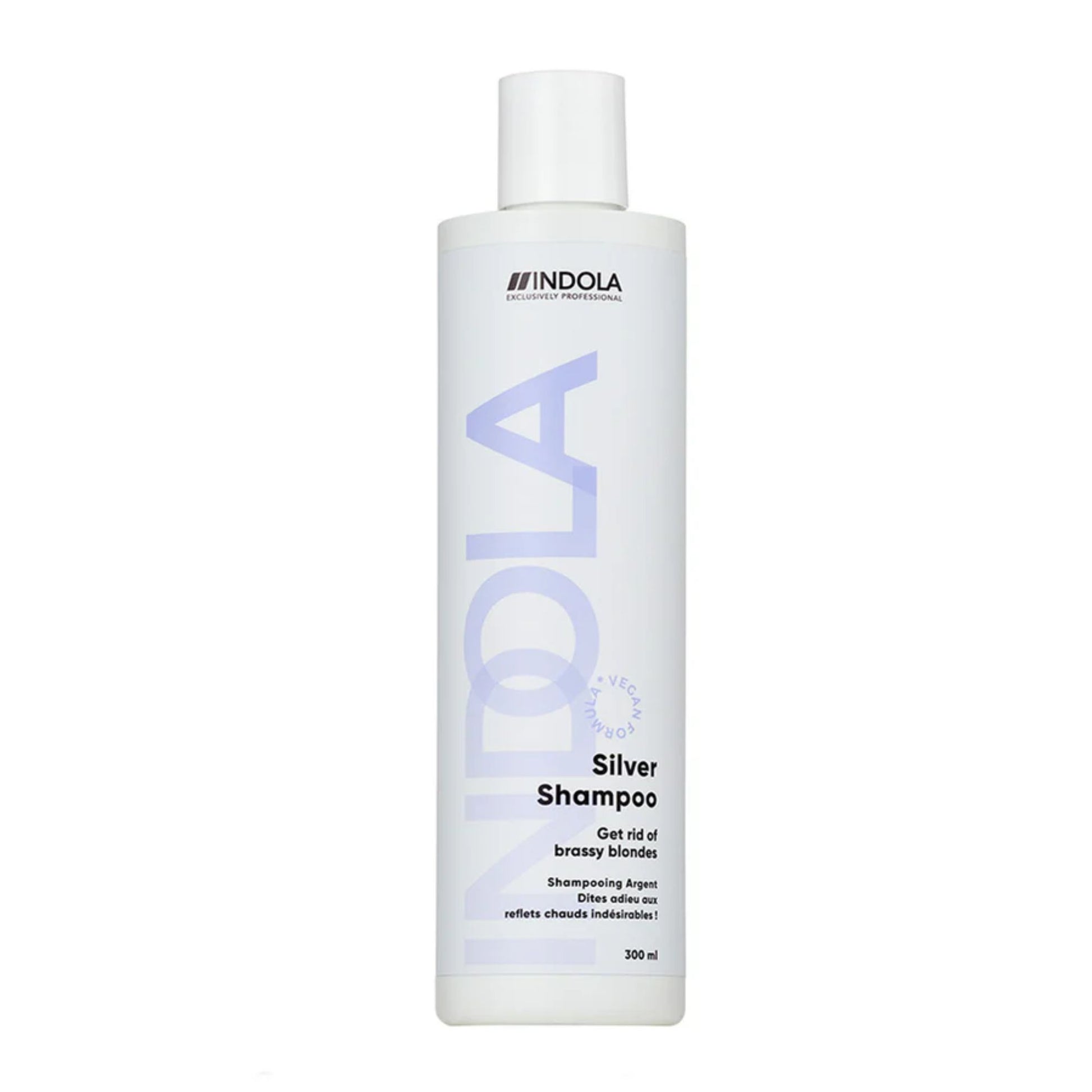 Indola Silver Shampoo 300ml purple shampoo for blonde grey and silver hair toning