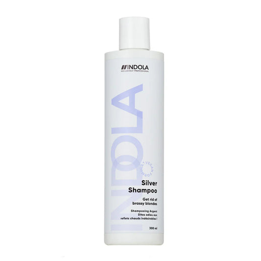 Indola Silver Shampoo 300ml purple shampoo for blonde grey and silver hair toning