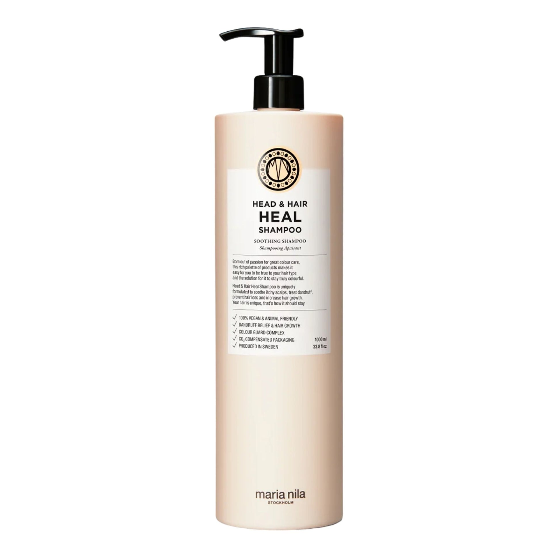 Maria Nila Head & Hair Heal Shampoo 1000ml professional scalp soothing shampoo for dandruff control