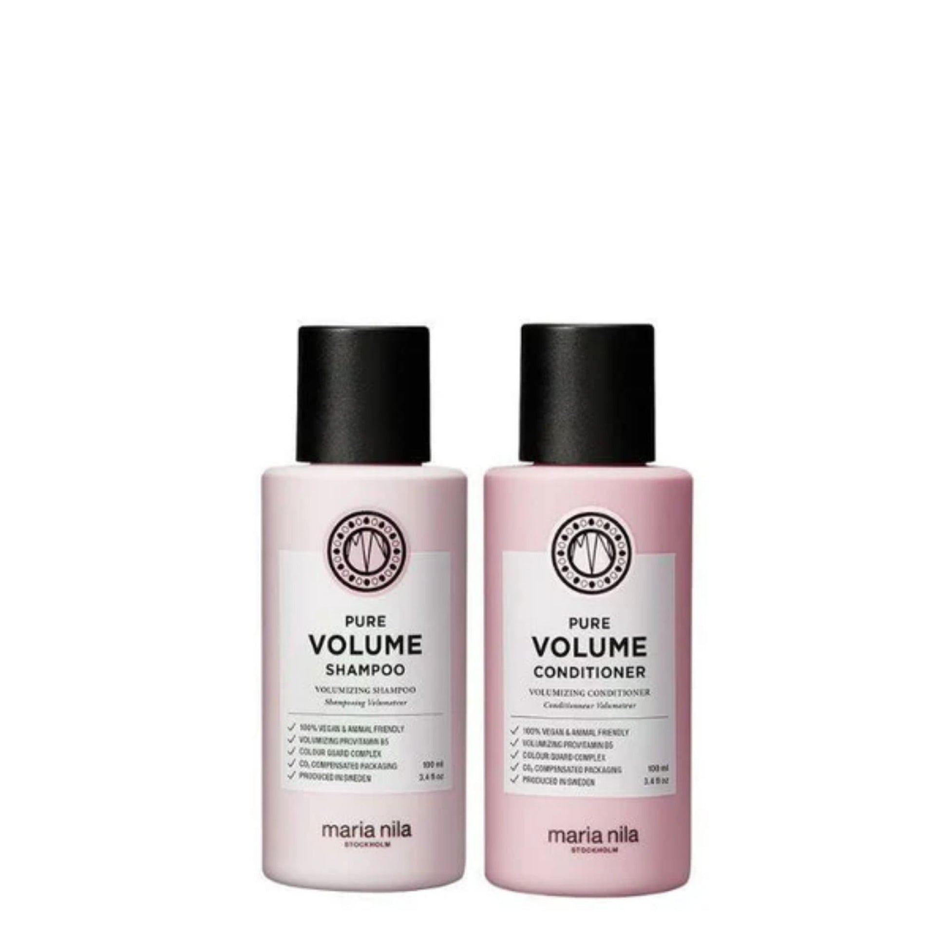 Maria Nila Pure Volume Shampoo and Conditioner Duo 100ml travel volumising haircare set for fine hair