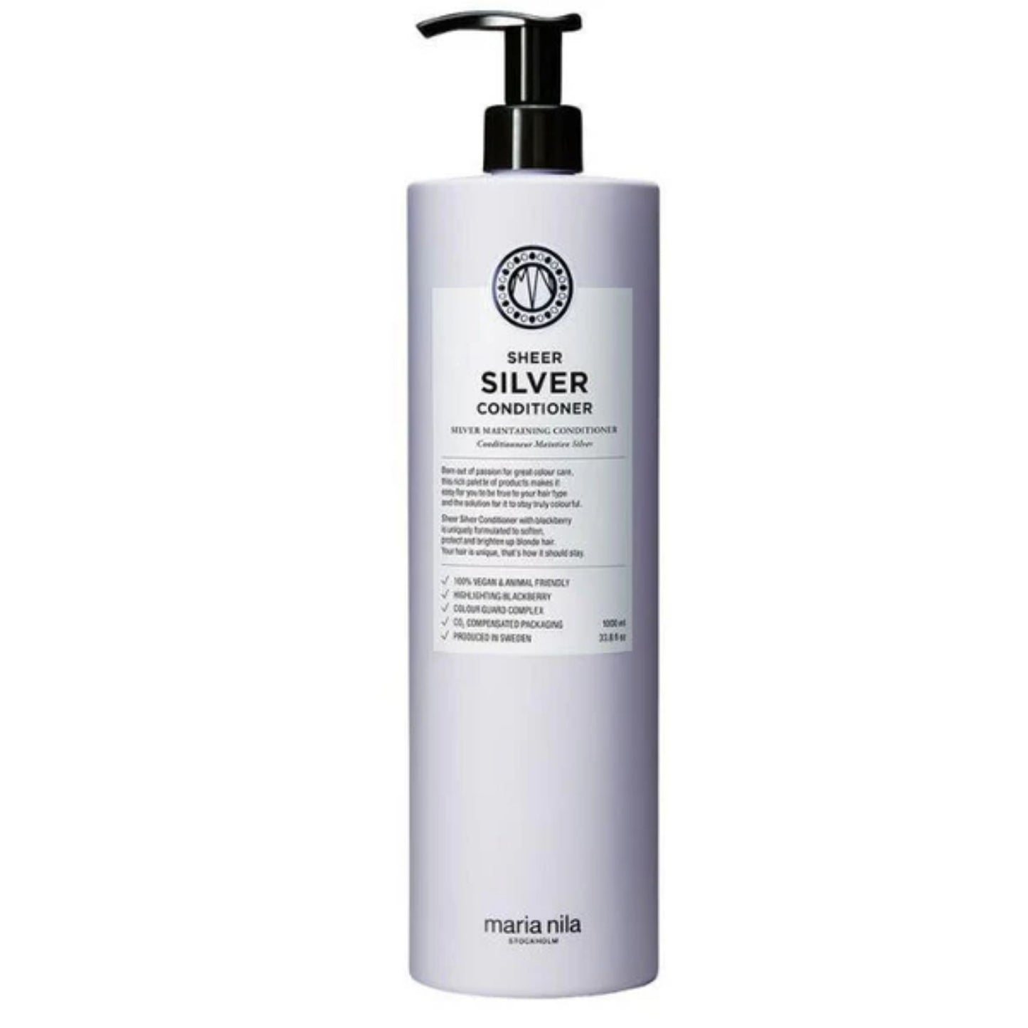 Maria Nila Sheer Silver Conditioner 1000ml salon size purple conditioner for blonde hair toning
