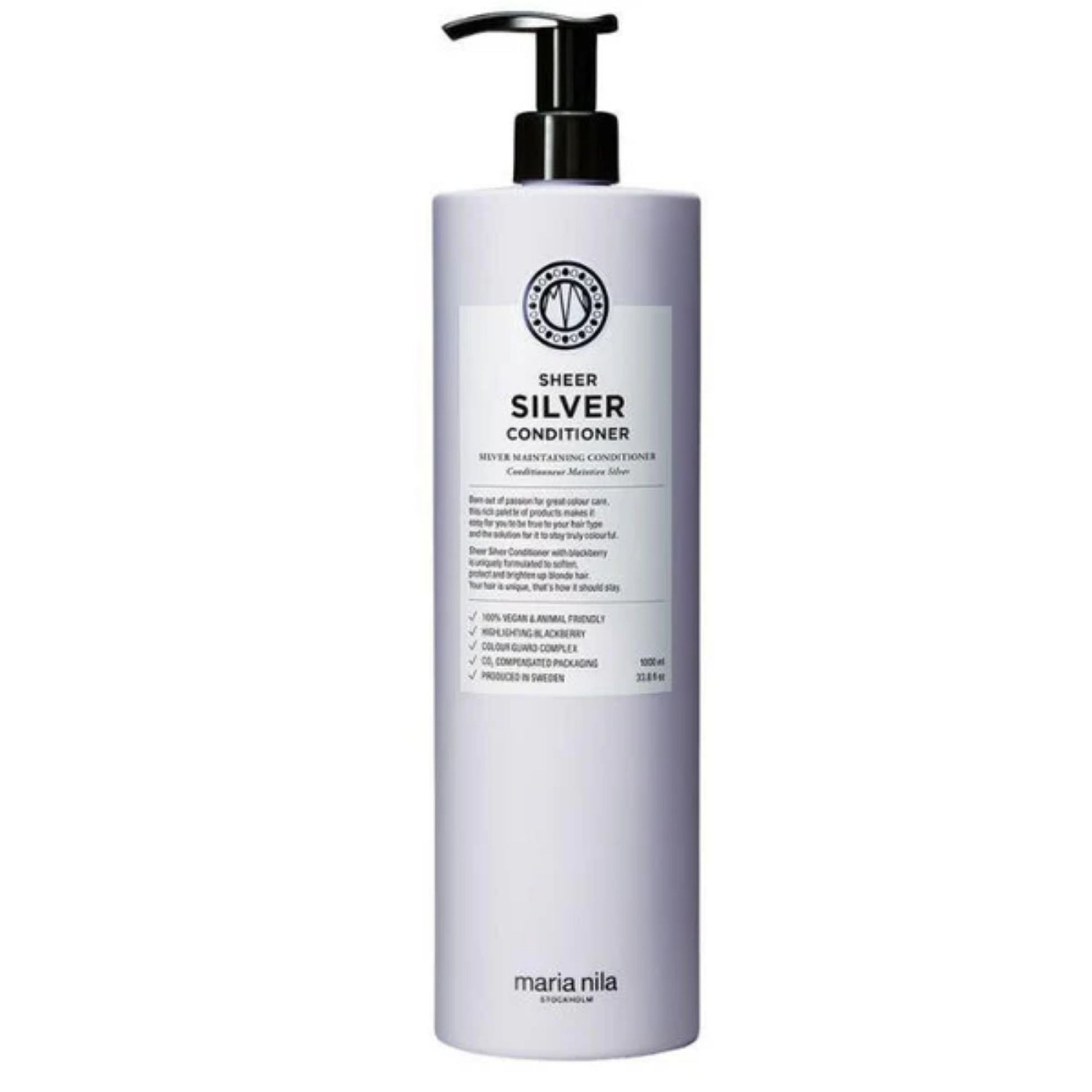 Maria Nila Sheer Silver Conditioner 1000ml salon size purple conditioner for blonde hair toning