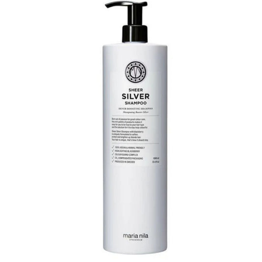 Maria Nila Sheer Silver Shampoo 1000ml salon size purple shampoo for blonde and grey hair