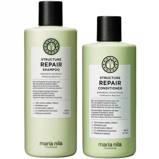 Maria Nila Structure Repair Shampoo 350ml and Conditioner 300ml Duo repairing haircare set for damaged and dry hair