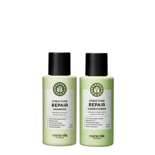 Maria Nila Structure Repair Shampoo and Conditioner Duo 100ml travel size repairing haircare set for damaged hair