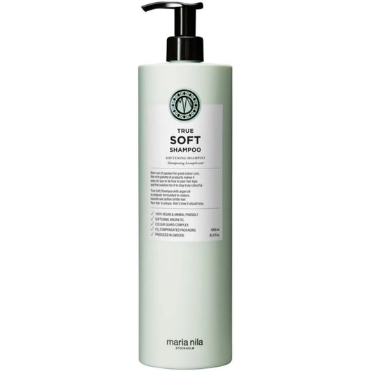 Maria Nila True Soft Shampoo 1000ml salon size hydrating shampoo for dry hair