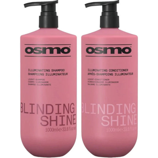 Osmo Blinding Shine Shampoo and Conditioner Duo 1000ml salon-size set for glossy, smooth, and manageable hair
