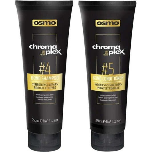 Osmo Chromaplex No 4 Bond Shampoo & No 5 Bond Conditioner Duo 250ml hair repair set for damaged or colour-treated hair