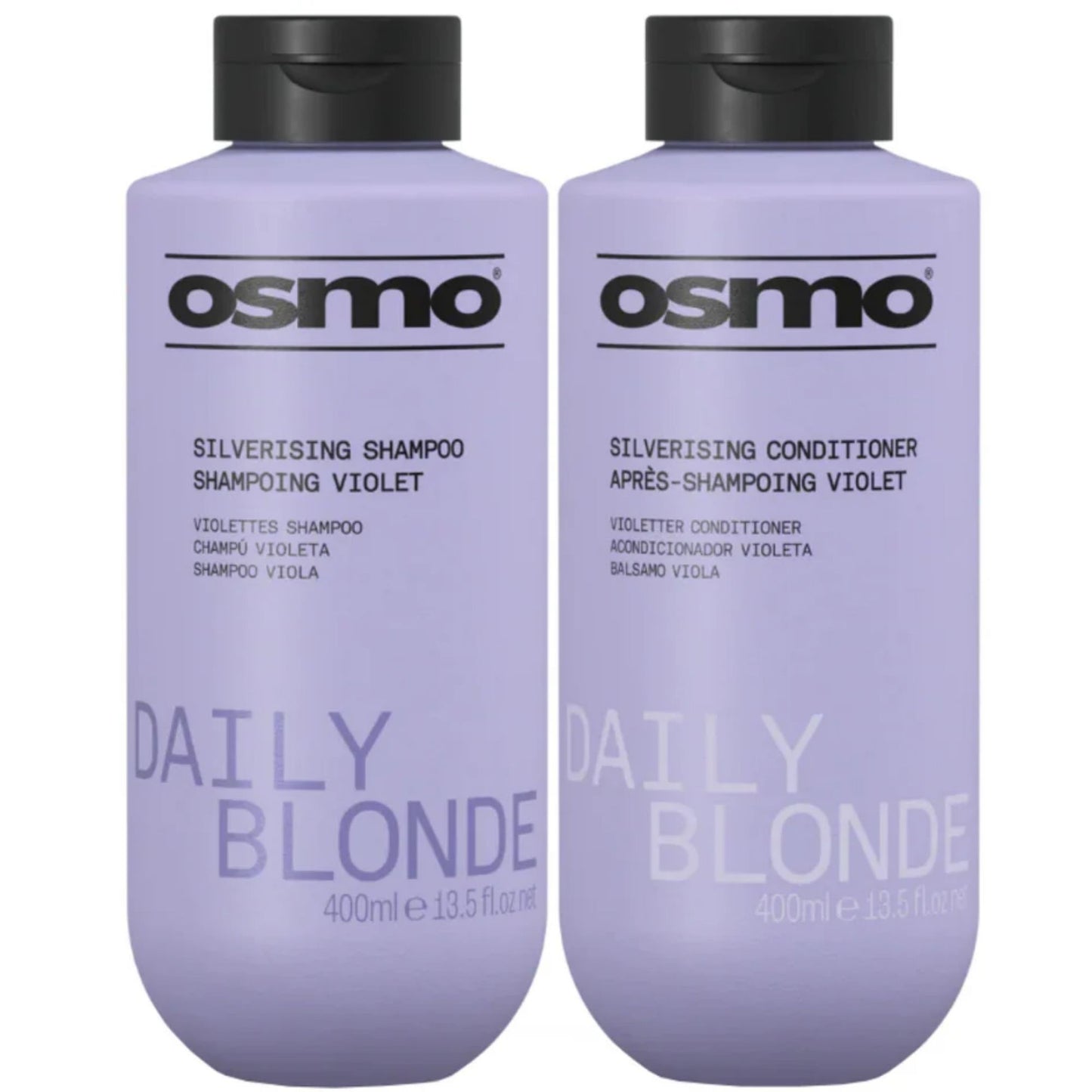 Osmo Daily Blonde Silverising Shampoo & Conditioner Duo 400ml purple shampoo and conditioner set for blonde hair