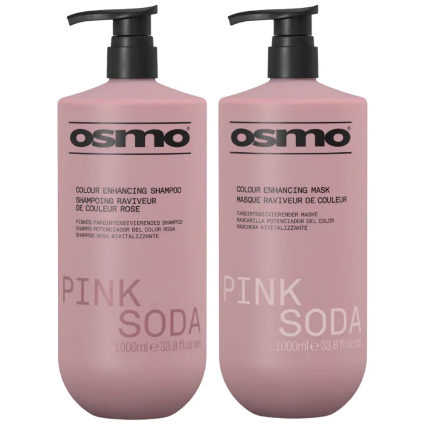 Osmo Pink Soda Colour Enhancing Shampoo and Mask Duo 1000ml colour care set for vibrant coloured hair