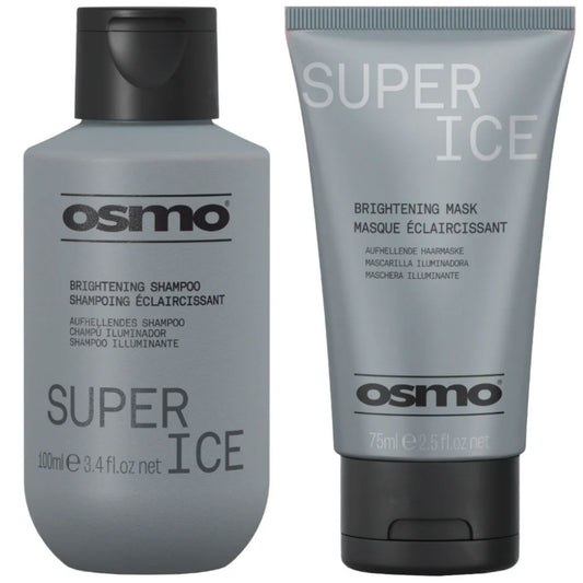 Osmo Super Ice Brightening Shampoo 100ml and Mask 75ml Duo travel blonde toning haircare set