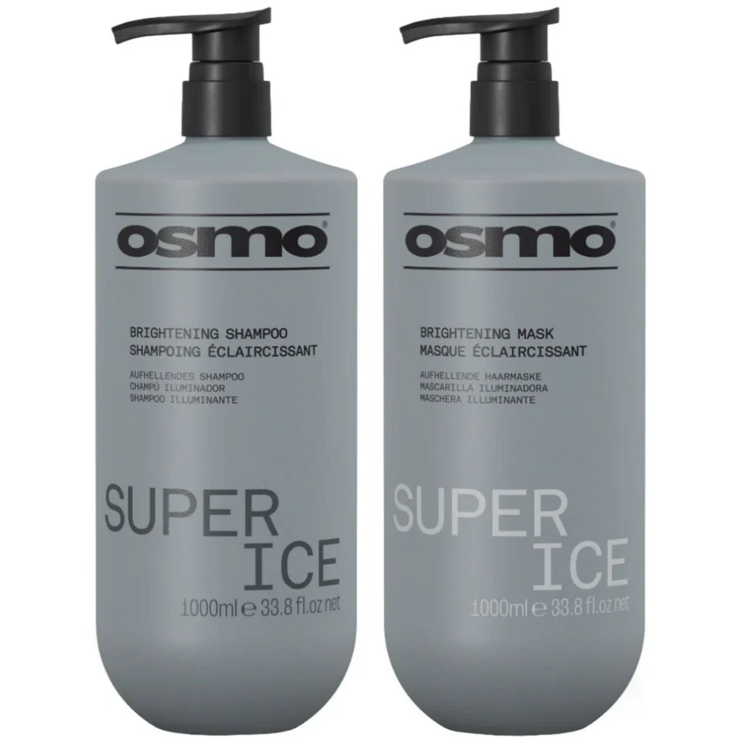 Osmo Super Ice Brightening Shampoo and Mask Duo 1000ml blonde toning haircare set